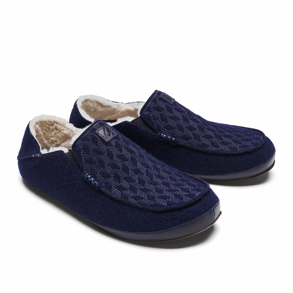 Zapatos Olukai Moloā Kilohana - Pantuflas Hombre Azules 20980-176